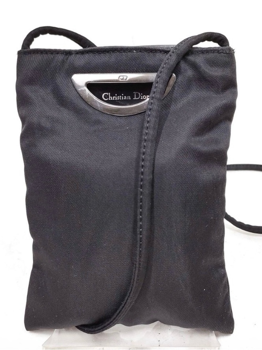 Dior Black Nylon Small Crossbody Pouch with Silver Hardware